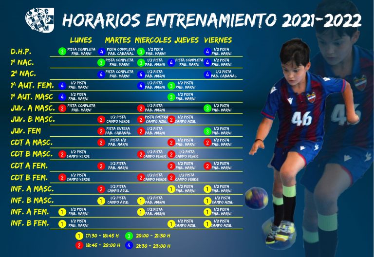 Horarios temporada 2021-2022
